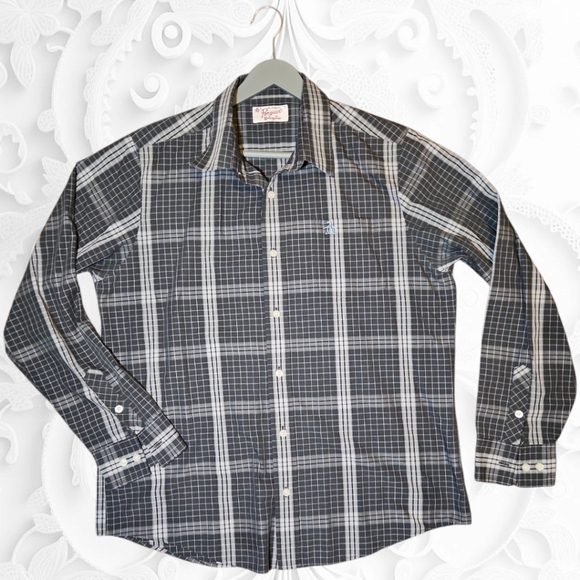 Original Penguin Other - Penquin Men's Black & Grey Checkered Shirt XL